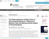The Meaningfulness of Effect Sizes in Psychological Research: Differences Between Sub-Disciplines and the Impact of Potential Biases