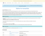 Python for Humanities