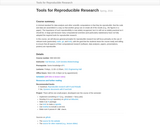 Tools for Reproducible Research