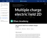 Net electric field from multiple charges in 2D