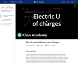 Electric potential energy of charges