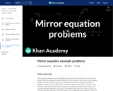 Mirror equation example problems