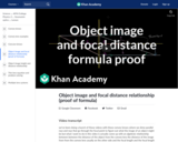 Object image and focal distance relationship (proof of formula)