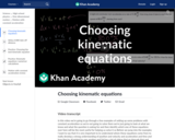 Choosing kinematic equations