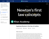Applying Newton's first law of motion