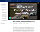 Race cars with constant speed around curve