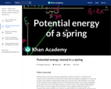 Potential energy stored in a spring