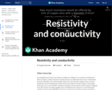 Resistivity and conductivity