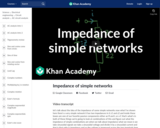Impedance of simple networks