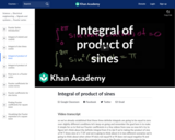 Integral of product of sines