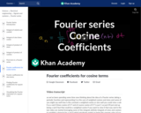 Fourier coefficients for cosine terms