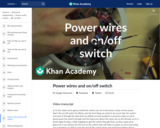 Power wires and on/off switch
