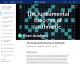 The fundamental theorem of arithmetic