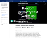 Random primality test (warm up)