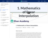 1. Mathematics of linear interpolation