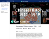 Overview of Chinese history 1911 - 1949