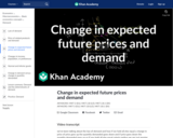 Change in expected future prices and demand