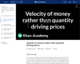 Velocity of money rather than quantity driving prices