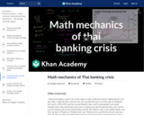 Math mechanics of Thai banking crisis