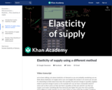 Elasticity of supply using a different method