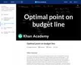 Optimal point on budget line