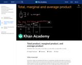 Total product, marginal product, and average product