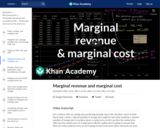 Marginal revenue and marginal cost