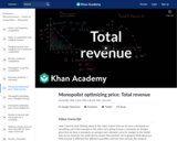 Monopolist optimizing price: Total revenue