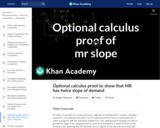 Optional calculus proof to show that MR has twice slope of demand