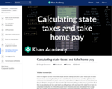 Calculating state taxes and take home pay