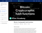 Bitcoin: Cryptographic hash functions