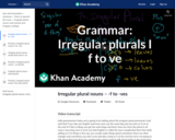 Irregular plural nouns – -f to -ves