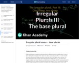 Irregular plural nouns – base plurals
