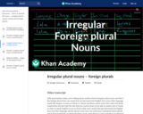 Irregular plural nouns – foreign plurals