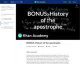 BONUS: History of the apostrophe