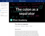 The colon as a separator