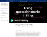 Using quotation marks in titles