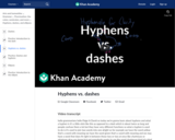 Hyphens vs. dashes