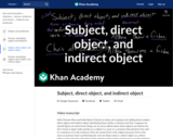 Subject, direct object, and indirect object