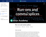 Run-ons and comma splices