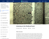 Listening to the Medieval book
