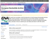 European Nucleotide Archive: Quick tour