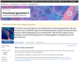 Functional genomics I: Introduction and designing experiments