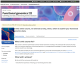 Functional genomics III: Submitting your data and functional genomics databases