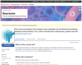 Reactome: Tools for analysing biological pathways