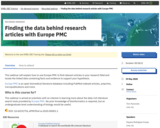 Finding the data behind research articles with Europe PMC