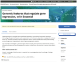 Genomic features that regulate gene expression, with Ensembl