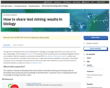 How to share text mining results in biology