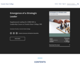 Emergence of a Strategic Leader