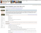 Planck Radiation Laws: Excel; Mac or PC